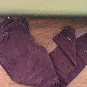 Loft moto style pants with zipper at ankle